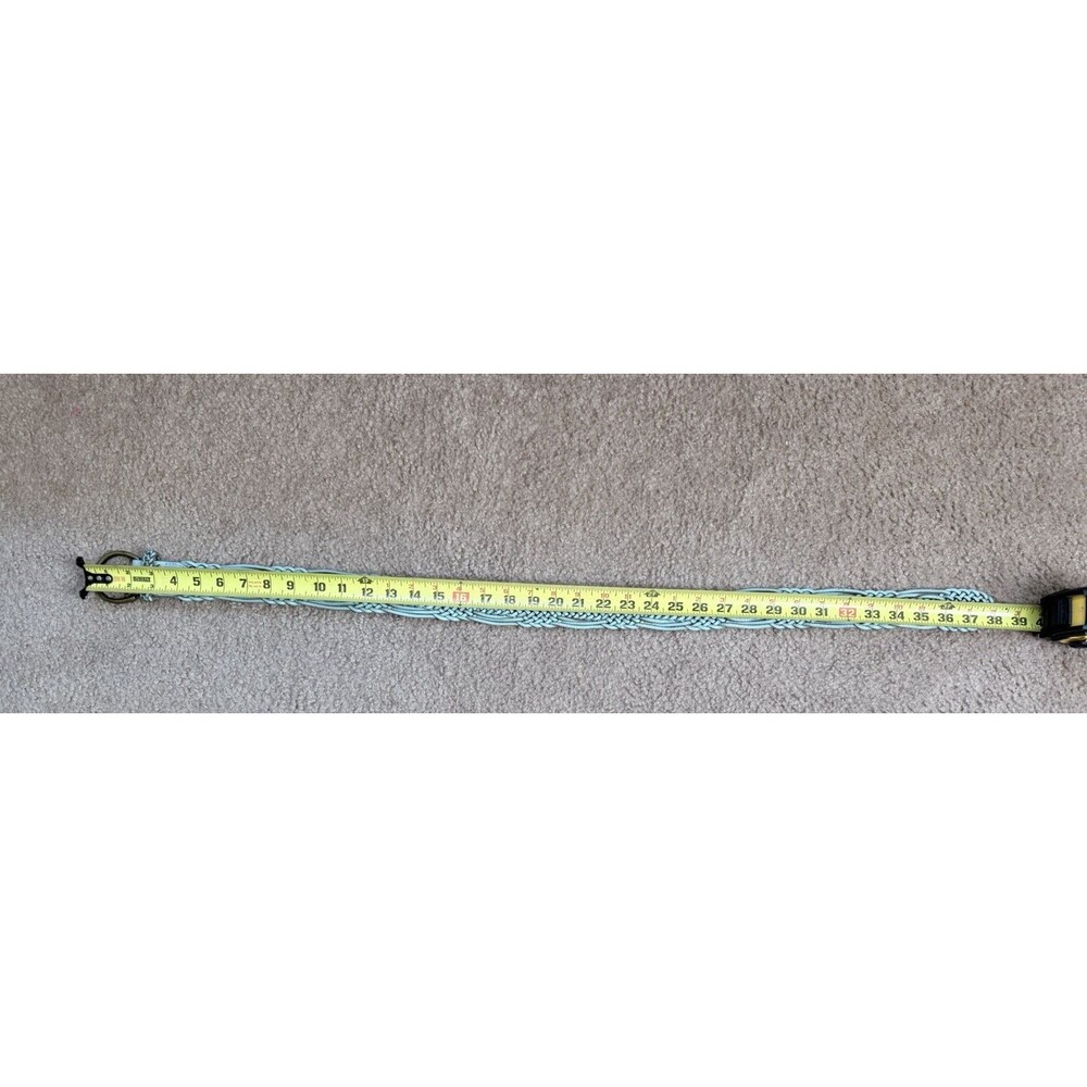 Linea Pelle Belt Braided Woven Leather Turquoise Women's Small Boho Adjustable - Picture 15 of 16